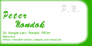 peter mondok business card